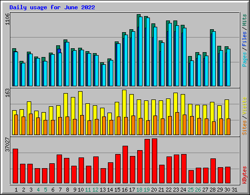 Daily usage for June 2022