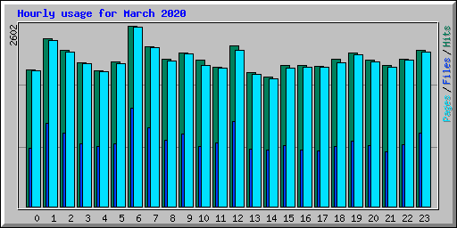 Hourly usage for March 2020