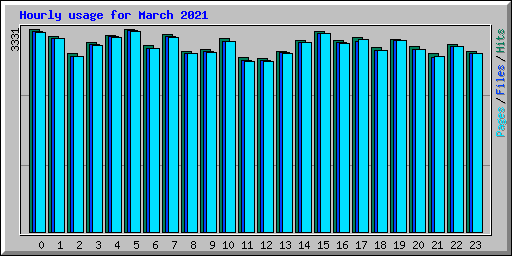 Hourly usage for March 2021